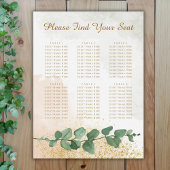 Elegantes Green & Gold Seating Chart Poster