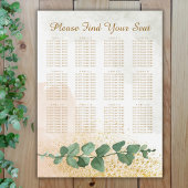 Elegantes Green & Gold Seating Chart Poster