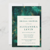 Elegantes Green Gold Watercolor Brautparty Einladung (Vorderseite)