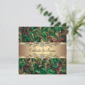 Elegantes Green Gold Weihnachts-Party Einladung (Stehend Vorderseite)