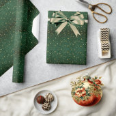 Elegantes Green & Gold Weihnachtswrapping Paper Geschenkpapier