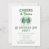 Elegantes Green Kleeblatt St. Patrick's Day Party Einladung (Vorderseite)