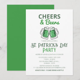 Elegantes Green Kleeblatt St. Patrick's Day Party Einladung