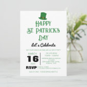 Elegantes Green Kleeblatt St. Patrick's Day Party Einladung (Stehend Vorderseite)