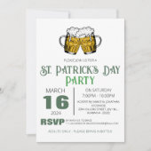 Elegantes Green Kleeblatt St. Patrick's Day Party Einladung (Vorderseite)