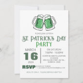 Elegantes Green Kleeblatt St. Patrick's Day Party Einladung (Vorderseite)