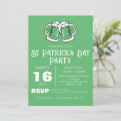 Elegantes Green Kleeblatt St. Patrick's Day Party Einladung (Stehend Vorderseite)