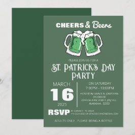 Elegantes Green Kleeblatt St. Patrick's Day Party Einladung