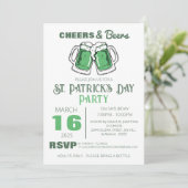 Elegantes Green Kleeblatt St. Patrick's Day Party Einladung (Stehend Vorderseite)