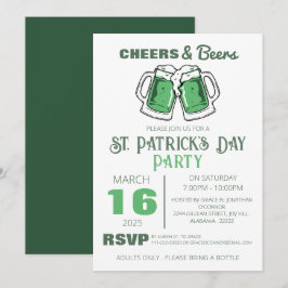 Elegantes Green Kleeblatt St. Patrick's Day Party Einladung