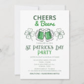 Elegantes Green Kleeblatt St. Patrick's Day Party Einladung (Vorderseite)