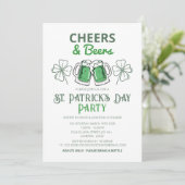 Elegantes Green Kleeblatt St. Patrick's Day Party Einladung (Stehend Vorderseite)