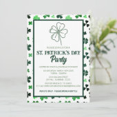 Elegantes Green Kleeblatt St. Patrick's Day Party Einladung (Stehend Vorderseite)