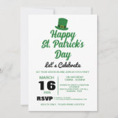 Elegantes Green Kleeblatt St. Patrick's Day Party Einladung (Vorderseite)