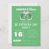 Elegantes Green Kleeblatt St. Patrick's Day Party Einladung (Vorderseite)
