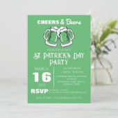 Elegantes Green Kleeblatt St. Patrick's Day Party Einladung (Stehend Vorderseite)