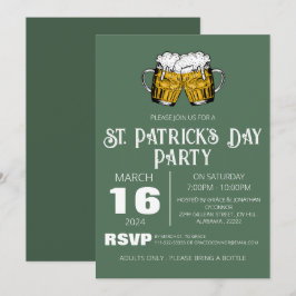 Elegantes Green Kleeblatt St. Patrick's Day Party Einladung