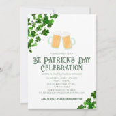 Elegantes Green Kleeblatt St. Patrick's Day Party Einladung (Vorderseite)