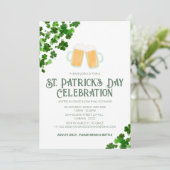 Elegantes Green Kleeblatt St. Patrick's Day Party Einladung (Stehend Vorderseite)