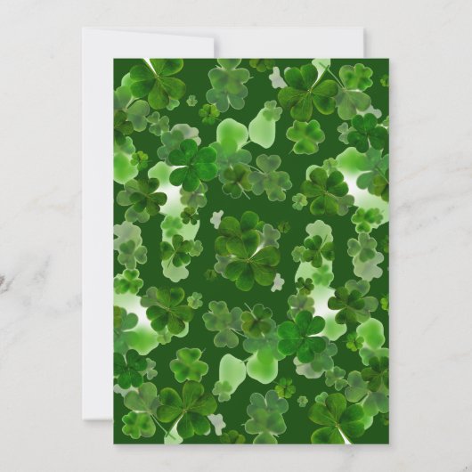 Elegantes Green Kleeblatt St. Patrick's Day Party Einladung (Rückseite)