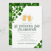 Elegantes Green Kleeblatt St. Patrick's Day Party Einladung (Vorne/Hinten)