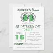 Elegantes Green Kleeblatt St. Patrick's Day Party Einladung (Vorderseite)