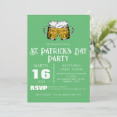 Elegantes Green Kleeblatt St. Patrick's Day Party Einladung (Stehend Vorderseite)