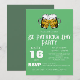 Elegantes Green Kleeblatt St. Patrick's Day Party Einladung