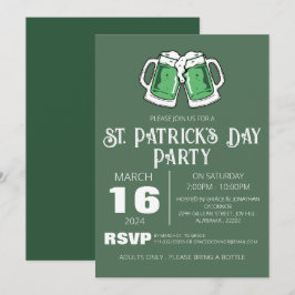 Elegantes Green Kleeblatt St. Patrick's Day Party Einladung