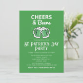 Elegantes Green Kleeblatt St. Patrick's Day Party Einladung (Stehend Vorderseite)