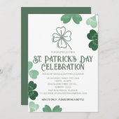 Elegantes Green Kleeblatt St. Patrick's Day Party Einladung (Vorne/Hinten)