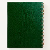 Elegantes Green Leather Gold Monogramm Notizblock (Rückseite)