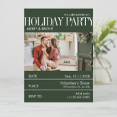 Elegantes Green Magazine Cover Weihnachts-Party Einladung (Stehend Vorderseite)