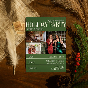 Elegantes Green Magazine Cover Weihnachts-Party Feiertagskarte