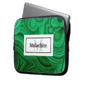 Elegantes Green Malachite Rock Design Laptopschutzhülle (Vorderseite Links)
