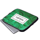 Elegantes Green Malachite Rock Design Laptopschutzhülle (Vorne Knopf)