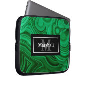 Elegantes Green Malachite Rock Design Laptopschutzhülle (Vorne Rechts)