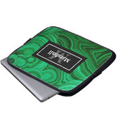 Elegantes Green Malachite Rock Design Laptopschutzhülle (Vorne Knopf)
