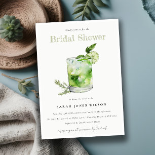 Elegantes Green Margarita Cocktail Brautparty Einladung