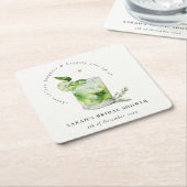 Elegantes Green Margarita Cocktail Brautparty Rechteckiger Pappuntersetzer (angewinkelt)