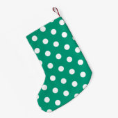 Elegantes Green Monogram Muster Kleiner Weihnachtsstrumpf (Rückseite (Hängend))