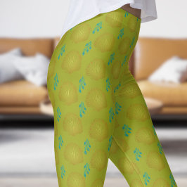 Elegantes Green Peacock Fan Muster Leggings