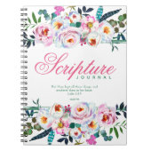 Elegantes Green Pink Floral Named Scripture Journa Notizblock (Vorderseite)