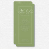 Elegantes Green Pinstripe Hochzeitsprogramm