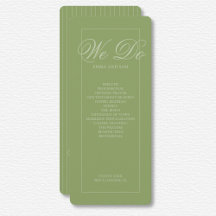 Elegantes Green Pinstripe Hochzeitsprogramm