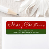 Elegantes Green Red Christmas Return Address Label (Insitu)