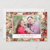 Elegantes Green Red Holiday Floral Weihnachten Fot (Vorderseite)