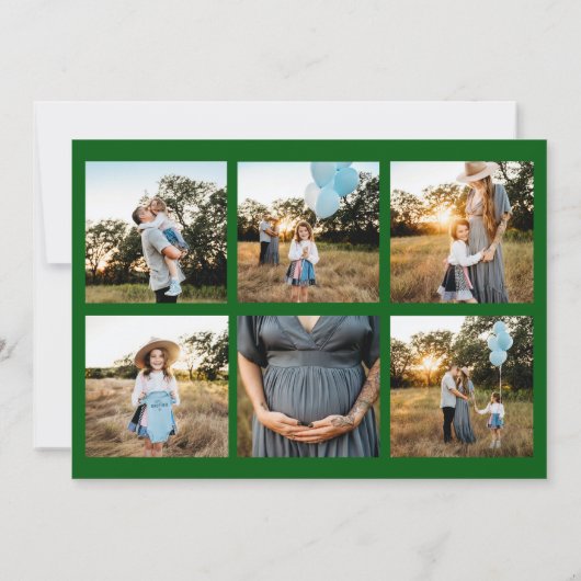 Elegantes Green Script Foto Moderne Weihnachten (Rückseite)