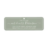 Elegantes Green Script-Rücksendeadresse-Label (Vorne)