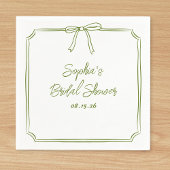 Elegantes Green Simple Classic Bow Brautparty Serviette